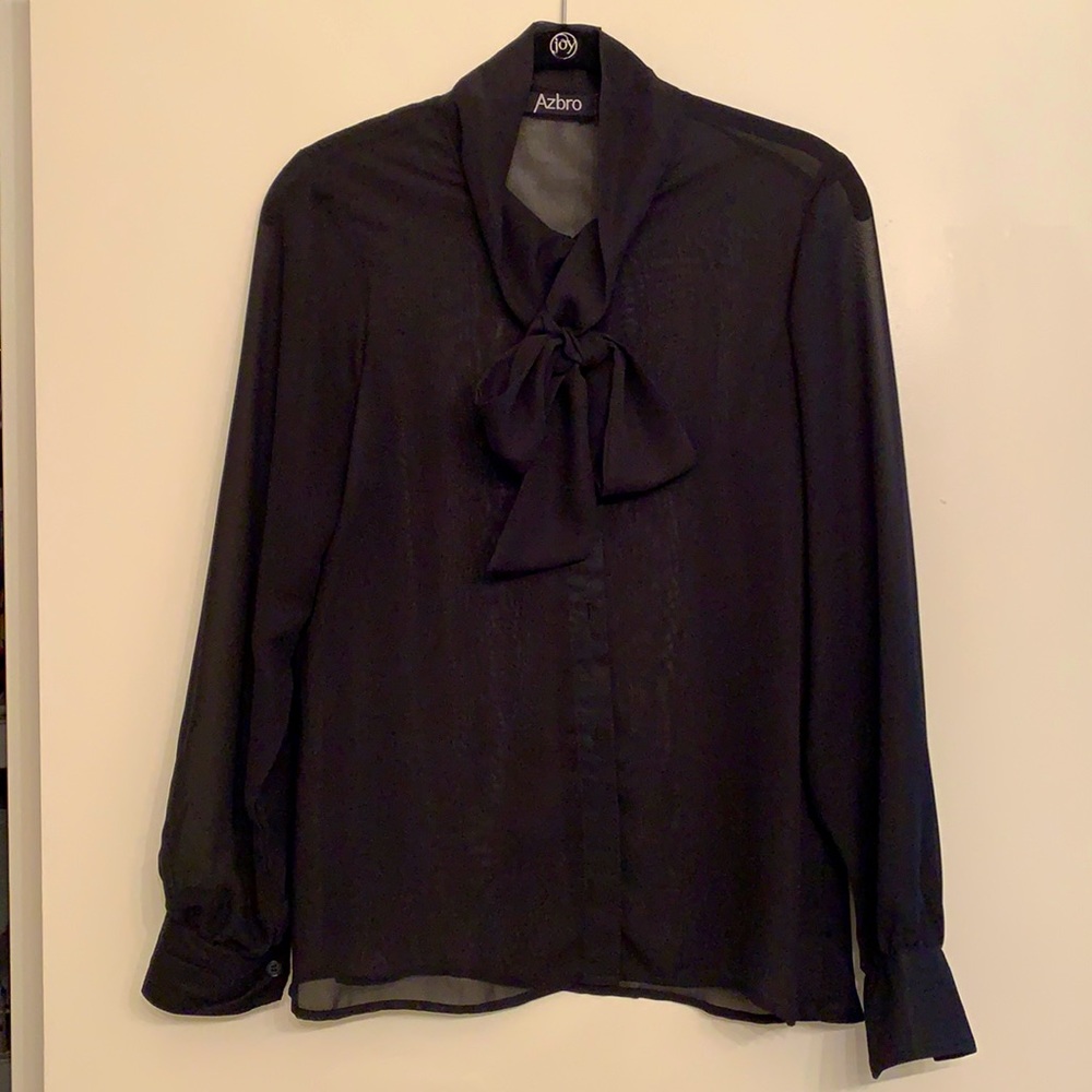 Sheer, Black Blouse by Azbro